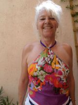 Carré foulard coton crop top haut dos nu cousu main France