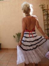 Carré foulard coton crop top haut dos nu cousu main France