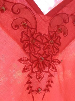 Tunique chemise Tunisienne voile de coton neuf vintage