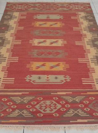 Kilim style Old Afghan fait main 210x145cm