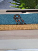 Sac à main Pochette Bohème en Paille Végétale Jonc et tissu 