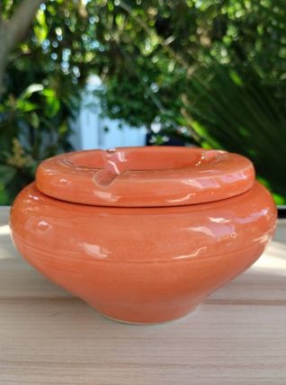 Cendrier  en poterie Orange tunisienne, Cadeau fumeur