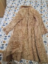 Manteau fourrure et satin beige Doré 
