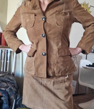 Tailleur Mac Douglas en daim annees 70