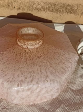 Ancien lustre en verre rose 