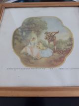 2 cadres avec imprimés de deux tableaux de Nicolas Lancret.