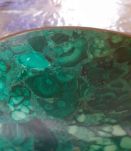 Coupelle asiatique en malachite et laiton doré