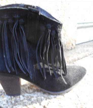 CHAUSSURES BOTTINES A FRANGES MIMODA STYLE ARCHE T 36 NOIR 
