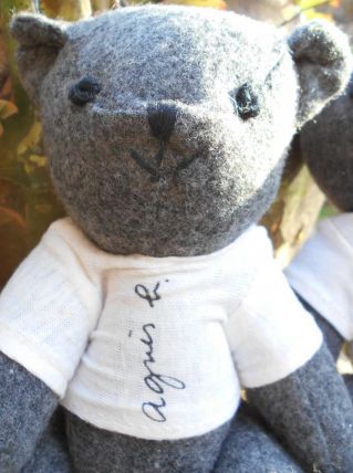 2 OURS AGNES B GRIS VINTAGE ANNEE 1960-1970