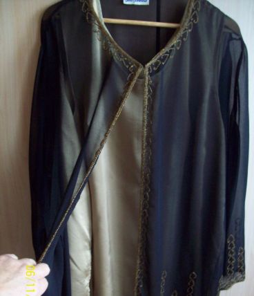 Ensemble de fête Incrusté de Perle+ Débardeur couleur or