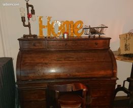 Ancien Bureau américain cylindre secrétaire vintage