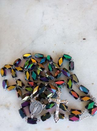 Chapelet Vintage marcassite taillée Nt Dame de la Garde.
