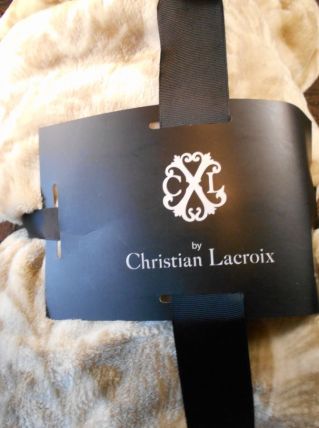 PLAID CHRISTIAN LACROIX NEUF BEIGE 130 X 160 CM 