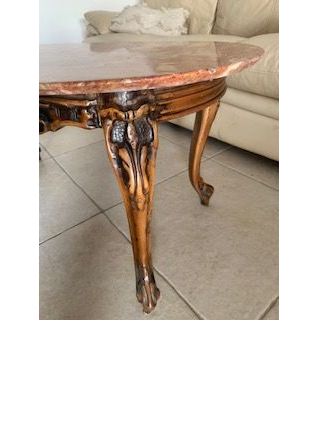 Table basse bois avec plateau en marbre