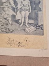 Lithographie en BE d'Alphonse Willette 1917 "L'Avarice", TBE