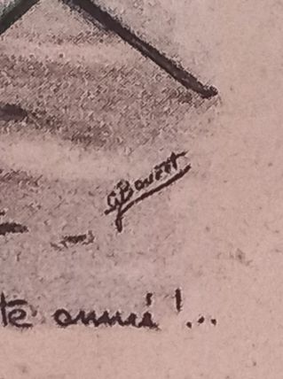 Joli Dessin Gravure " Germaine BOURET "