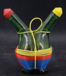 Ancien huilier vinaigrier scoubidou 