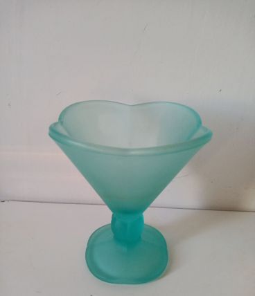 Coupe vintage en verre vert menthe pastel Italie