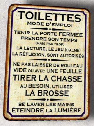 Lot de 2 plaques en métal, Salle de bain et toilettes