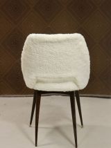 Chaise année 1970 Entièrement restaurée tissu effet fourrure