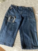 Ensemble vintage pantacourt et pull rayé 