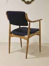 Chaise scandinave 1960 accoudoirs incurvés. Réf Yaya