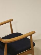 Chaise scandinave 1960 accoudoirs incurvés. Réf Yaya