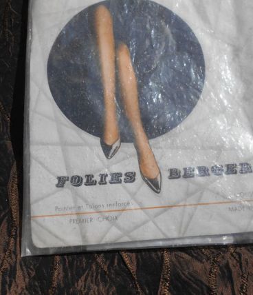 bas folies bergeres t 4 neuf marron vintage ancien sous cell