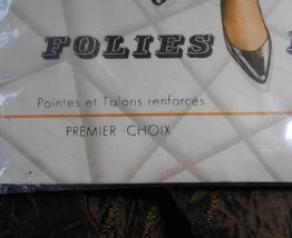bas folies bergeres t 4 neuf marron vintage ancien sous cell
