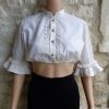 vintage 70 crop top coton écru t 36/38