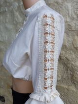 vintage 70 crop top coton écru t 36/38
