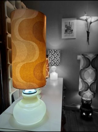 Lampe de Sol ou à poser Opaline Seventies