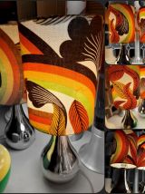 Paire de Lampes de table ou chevets Motifs Seventies