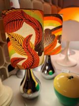 Paire de Lampes de table ou chevets Motifs Seventies