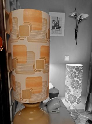 Lampe de Sol ou à poser Opaline Seventies