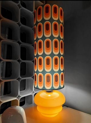 Lampe de Sol ou à poser Opaline Seventies
