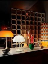 Lampe de Sol ou à poser Opaline Seventies