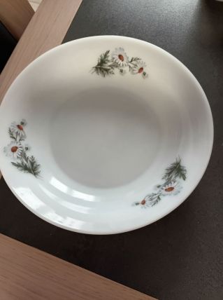 Plat creux arcopal deco marguerites