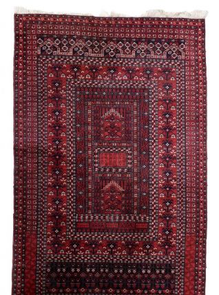 Tapis vintage Turkmène Hachli fait main, 1C1055