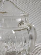 Pichet carafe verre moulé Art deco