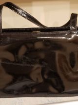 Sac à main vintage noir vernis