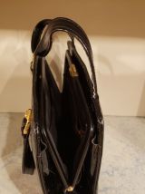 Sac à main vintage noir vernis