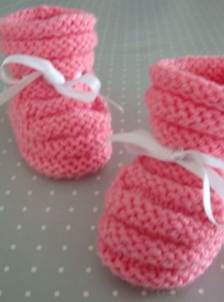 Chaussons bébé Naissance  tricotés main 