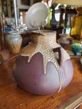 Vase à coulures en grès Pointu Puisaye