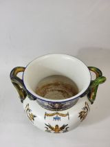 Vase / Cache pot en faïence de Gien XIXème