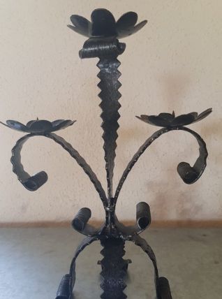 Bougeoir/chandelier en fer forgé 