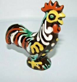 coq coloré en céramique 7cm