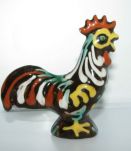 coq coloré en céramique 7cm