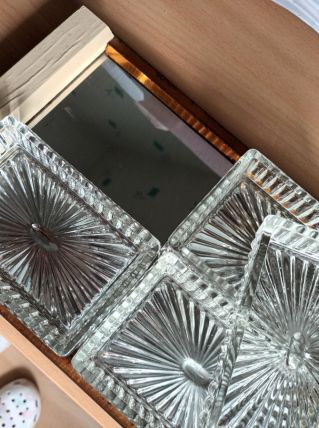 Plateau serviteur art deco.plateau miroiret 4 raviers