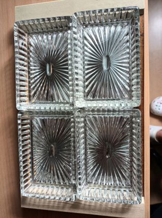 Plateau serviteur art deco.plateau miroiret 4 raviers